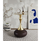 Manhattan Comfort - Table d’appoint Patchin 15,75 po moderne - brun et or-Magnifique plateau de table rond en acier doré