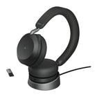 Jabra - Evolve2 75-USB-A MS Casque stéréo-Durée de musique Jusqu'à 36 heures (avec ANC désactivé)/Jusqu'à 33 heures (avec ANC activé) ; Autonomie en conversation Jusqu'à 24 heures (avec ANC/busylight désactivé)/Jusqu'à 18 heures (avec ANC activé/busylight allumé)