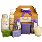 Dolce & Gourmando - Cadeaux Belle Lavande-Comprend lait corporel, crème des mains, savon, 2 barres de savon de Marseille, sachet de lavande et une bougie