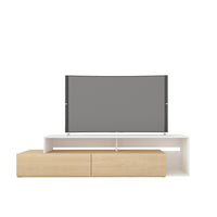 Nexera - Meuble audio-vidéo Tonik, 72 po, Érable naturel et blanc-Le meuble audio-vidéo de 72 pouces Tonik est parfait pour votre grand écran de télévision et ajoutera un style épuré et moderne à votre salon