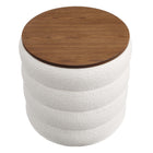 Modway - Mezzo Manche Tissu Boucle Ottoman de stockage - Nuage-Entièrement assemblé