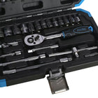 Fixtec - Ensemble d’outils pour mécanicien automobile avec poignée à cliquet réversible rapide de 1/4" (46 pièces)-Chaque douille a sa propre place dédiée et est facile à trouver et à ranger, car elles sont toutes emballées dans notre boîte spéciale Fixtec.