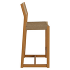 Modway - Reed 40 pouces Terrasse extérieure Bois de teck Tabourets de comptoir - Naturel-Glissières de plancher