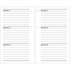 AT-A-GLANCE - Recharge de calendrier de bureau quotidien 2025 avec onglets mensuels 2 pages/jour - 6 po H x 3 1/2 po l - anglais-Imprime en noir et rouge