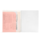 Poppin – Cahier 1 sujet spiralé à pochette, rosé (105224)-Reliure en métal blanc, rond et robuste