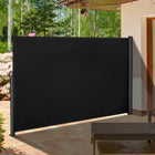 Outsunny - store latéral rétractable 118 po x 71 po résistant aux rayons UV et au vent - noir-Cadre en acier de haute qualité rendant ce store latéral durable
