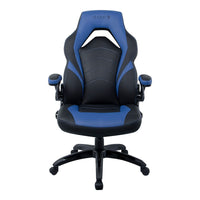 Emerge - Fauteuil de jeu en cuir reconstitué Vortex de la gamme - noir et bleu-Fauteuil de jeu noir et bleu