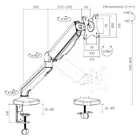 AnthroDesk - Support de bras de bureau pour moniteur LCD simple avec ressort à gaz de luxe-Plaque VESA rotative à 360° : libérez une flexibilité de visualisation ultime avec une rotation complète à 360 degrés de votre moniteur. Parfait pour la collaboration, les présentations ou pour basculer entre les modes paysage et portrait