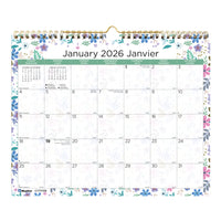 Blueline - 2026 Calendrier mural mensuel - 15 po x 12 po - Wildflowers - Bilingue-12 mois: janvier 2026 à décembre 2026