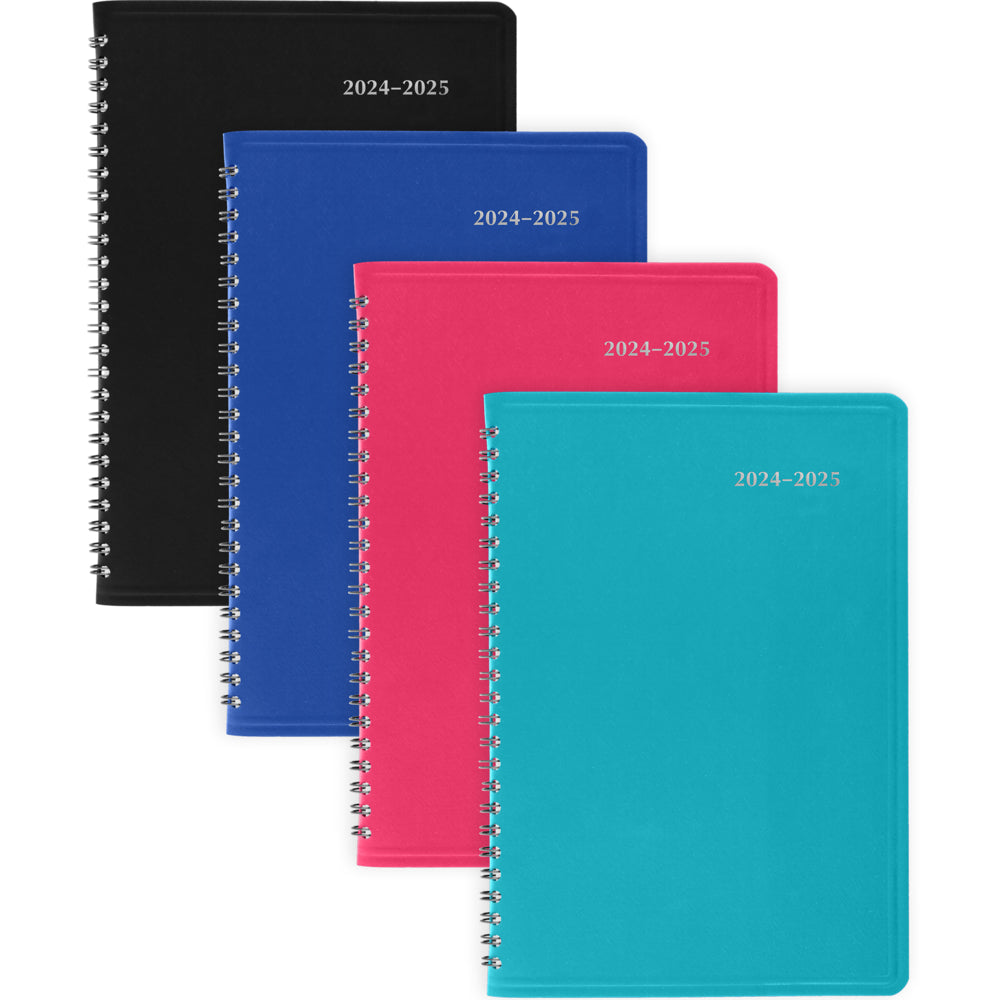 Staples Agenda scolaire hebdomadaire/mensuel 20242025 5 1/2 po x 8 1/2 po assorties/noir