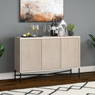 Hudson&Canal - Buffet Brighton 48" L - Aulne Blanc-Construit en acier robuste, en bois d'ingénierie de haute qualité et en PVC dans une finition blanche en aulne fabriquée à la main