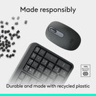 Logitech - Ensemble souris et clavier sans fil Bluetooth MK250 - Graphite-Confortable et compacte: une souris Bluetooth mobile suffisamment petite pour être rangée dans un sac, avec une forme ambidextre douce pour guider les deux mains dans une position naturelle	