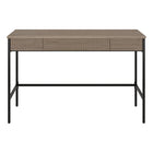 Hudson&Canal - Bureau Nolan 48" - Chêne gris vieilli-Comprend trois tiroirs à ouverture par pression avec des détails cannelés