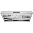 Vesta - Sous-armoire Hottes de cuisine Akron 30 po, argent-L'écran tactile facile à utiliser vous permet d'allumer/éteindre la lumière et de sélectionner parmi 3 vitesses