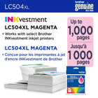 Brother - LC504XLMS Cartouche d’encre magenta authentique à haut rendement-Les cartouches d’encre magenta à haut rendement LC504XLMS authentiques de Brother offrent des résultats fiables et constants