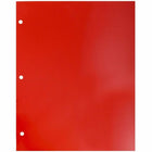 JAM Paper Chemise de présentation lustrée 3 trous à 2 pochettes, 9 1/4 x 11 1/2 po, rouge, 12/paq.-4