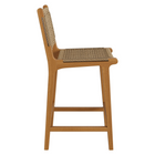 Modway - Rowe Terrasse extérieure Bois de teck Chaises de comptoir Ensemble de 2 - Naturel-Assemblée requise