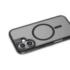 TUFF8 - iPhone 16 -  GlideGuard Mag Rugged Case - Smoke Black-Protection de l'écran et de l'appareil photo : Conçu avec un rebord surélevé pour l'objectif et le cadre de l'écran afin de protéger l'appareil photo, le flash et l'écran contre les rayures lorsqu'ils sont placés face vers le bas.