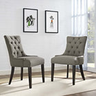 Modway - Regent Tissu Fauteuil d’appoint de salle à manger Ensemble de 2 - Granite-Pattes en caoutchouc noir