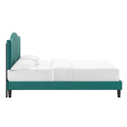 Modway - Juniper Chenal Touffé Performance Velvet Lit de plateforme complet, Sarcelle-10