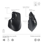 Logitech - MX Keys S Combo - Clavier et Souris Sans Fil Performants avec Repose Poignet-Clavier Bluetooth Multi-Dispositifs, Multi-OS : Associez jusqu'à 3 appareils sur différents système OS (Windows, macOS, Linux) via Bluetooth Low Energy ou le récepteur Logi Bolt USB inclus .