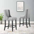 Modway - Baron Tissu rembourré Tabouret de comptoir - Gris clair - Ensemble de 2-Rembourrage en mousse dense pour le confort