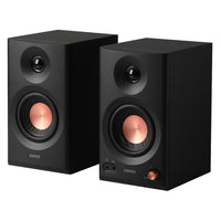 Edifier - Enceintes de studio MR3 certifiées audio Hi-Res, avec entrées de connexion multiples et puissance RMS de 36 W – Noir-Certifié audio Hi-Res – Profitez d’un son supérieur grâce à la certification audio Hi-Res, offrant une réponse linéaire de 52 Hz à 40 kHz pour un monitoring précis, la création musicale ou l’écoute quotidienne