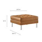 Modway - Loft Touffe Cuir végane Fauteuil et ensemble ottoman - Silver Tan-Touffe de biscuits