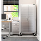 Seville Classics - Armoire de rangement roulante UltraHD - 36 po L x 18 po l x 72 po H - Granite-Dimensions: 36 po L x 18 po l x 72 po H