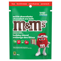 M&M's - Chocolat au lait rouge et vert - 165 g-Le chocolat au lait M&M'S est fait de vrai chocolat au lait entouré d'une coque de bonbon festive, ce qui en fait la friandise festive parfaite à partager avec vos proches