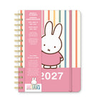 Orange Circle Studio - 2027 Agenda souple et compact de luxe - Miffy A Year in Color -  5.7" x 7.6" - Couleur assortie - Bilingue-Doté d’une bande élastique pour la fermeture et d’une pochette de rangement intérieure