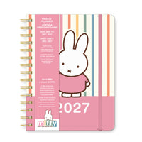Orange Circle Studio - 2027 Agenda souple et compact de luxe - Miffy A Year in Color -  5.7" x 7.6" - Couleur assortie - Bilingue-Doté d’une bande élastique pour la fermeture et d’une pochette de rangement intérieure