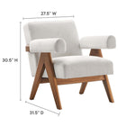 Modway - Lyra Tissu Fauteuil - Tissu ivoire-Coussins non amovibles