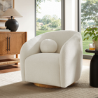 Modway - Holland Pivot Tissu chenille Fauteuil - Crème-Rembourrage en mousse moelleux et support de ressort