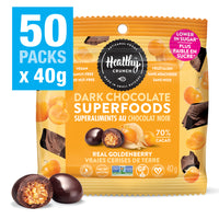 Healthy Crunch - Chocolat noir aux fruits Goldenberry, 50 unités x 40 grammes-Sans produits laitiers