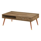 Monarch Specialties - 2836 Table De Salon - Noyer Mi-Siecle Avec 1 Tiroir-1