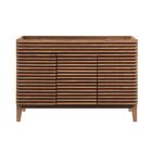 Modway - Render 48" Meuble de toilette de salle de bain compatible double lavabo (non inclus) - Noyer-Vanité moderne du milieu du siècle