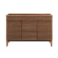 Modway - Render 48" Meuble de toilette de salle de bain compatible double lavabo (non inclus) - Noyer-Vanité moderne du milieu du siècle