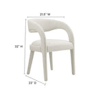 Modway - Pinnacle Boucle Tapis Chaise à manger Ensemble de 2 - Ivoire-Rembourrage en mousse dense