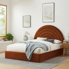 Modway - Solana Arqué Performance Velvet Lit plateforme Queen, Rouille-Tête de lit en arc