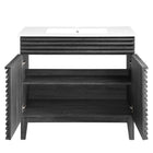 Modway - Render 36" Vanette de salle de bain - Blanc charbon-Matchs non inclus
