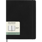 Moleskine - Carnet semainier 12 mois 2027 , XL 7.5" x 9.75", Couverture souple , Noir-Message en cas de perte imprimé sur la page de garde