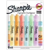 Sharpie - Surligneurs à réservoir pointe biseautée de - couleurs pastel variées - Paquet de 6-Surligneur à pointe biseautée