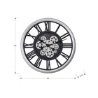 Monarch Specialties - Horloge - 20 po Rond - Mécanisme D'Engrenage - Horloge Murale - Noir - Argent - Transitionnel-Le design numérique romain, facile à lire, est doté d'une surface en verre transparent et d'un cadre en plastique gris durable