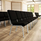 Flash Furniture – Chaise d’église emp. Hercules, 18,5 po de large, siège de 4,25 po d’épaisseur, noir, cadre argenté, 40-Capacité de poids de 800 lb