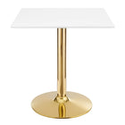 Modway - Verne 28 po Carré Table à manger, Or Blanc-Table à manger moderne