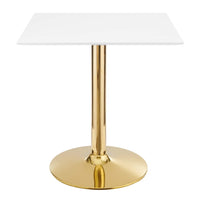 Modway - Verne 28 po Carré Table à manger, Or Blanc-Table à manger moderne
