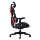 TygerClaw - DuoFlex Chaise de jeu ergonomique à dossier haut- Noir/Rouge-Les accoudoirs chromés 4D, dotés de coussinets en PU souple, offrent un réglage précis