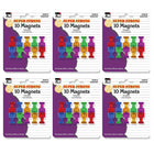 Charles Leonard - Aimants super puissants style punaise - Couleurs assorties - 6 paquets de 10-Fonctionne bien sur toutes les surfaces magnétiques