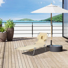 Outsunny - Chaise de bronzage avec ouverture pour le visage - chaise longue pliante à 5 niveaux - beige-Ouverture pour le visage et fentes pour les bras permettant de profiter du soleil allongé sur le ventre tout en lisant